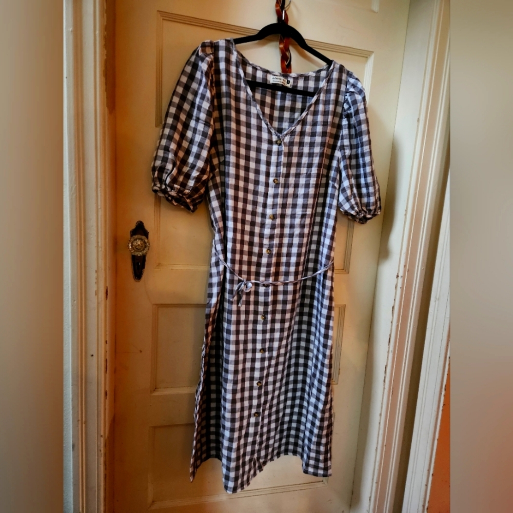 Jackson Rowe NWT Gingham Dress Medium - Picture 3 of 7